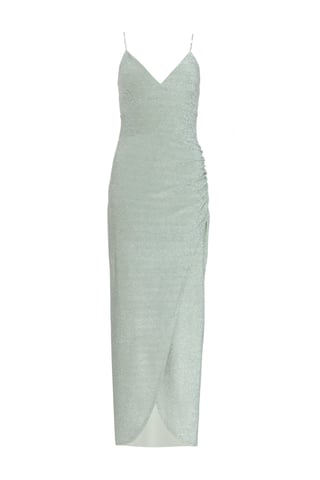 Sage Green Shimmer Wrap Maxi Dress