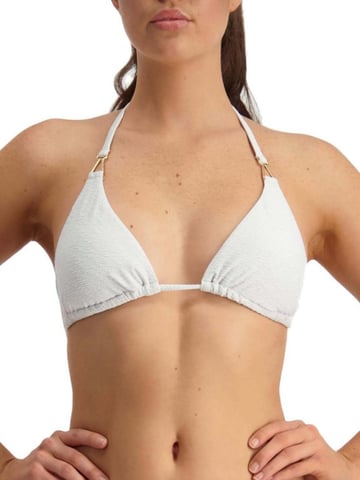 Metallic Chic Triangle Bikini Top White