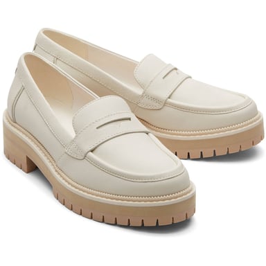 TOMS Cara Leder Damen Hellsand Loafers