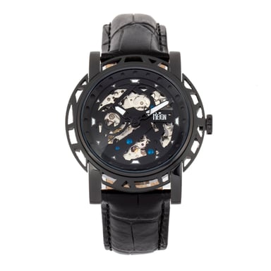 Reign Stavros Automatik-Skelett-Lederarmbanduhr