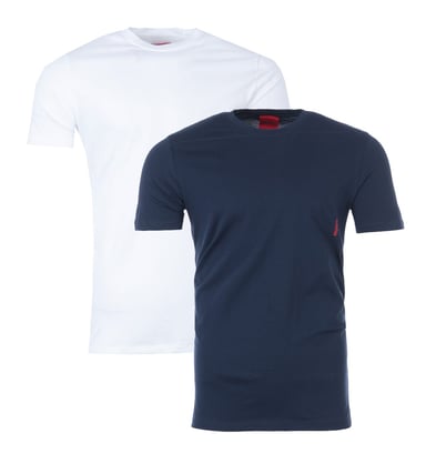 HUGO 2 Pack Cotton Crew Neck T-Shirts - Navy & White
