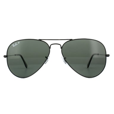 Ray-Ban Sonnenbrille Aviator 3025 Schwarz Grün Polarisiert 002/58 62mm