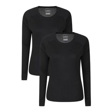 Mountain Warehouse - "Talus" Base Layer Oberteil für Damen (2er-Pack) (Schwarz)
