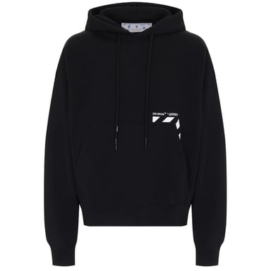 Off-White Diag Pocket Design Skate Fit Schwarzer Kapuzenpullover