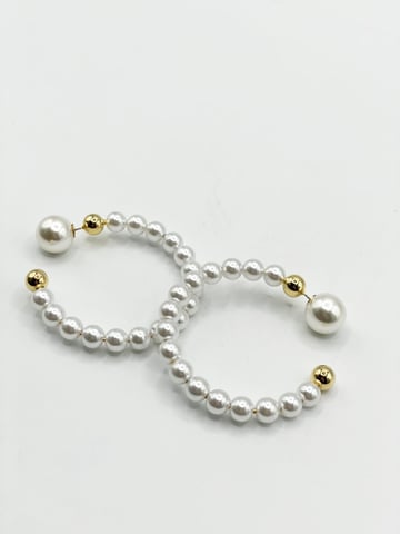 Faux Pearl Hoop Earrings