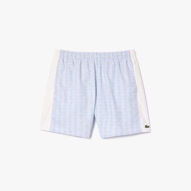Men's Lacoste Mid Length Swim Trunks in Light Blue