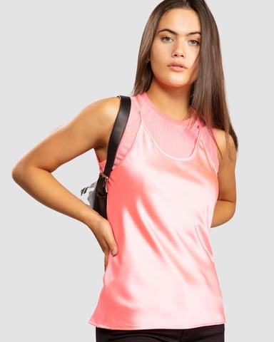 Armani Exchange Womens Layered Satin Blouse