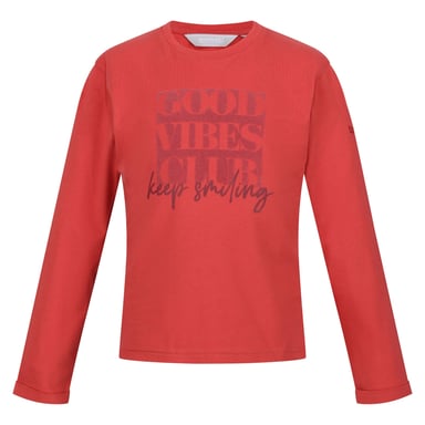 Regatta - "Wenbie III Good Vibes Club" T-Shirt für Kinder Langärmlig (Mineral Rot)