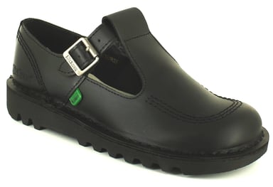 Kickers Womens Schuhe Arbeit Schule Aztec Leder Schnalle schwarz