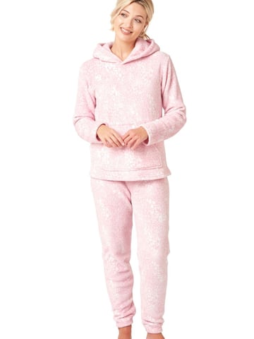 Pastel Animal Print Long Sleeve Hooded Pyjama Set