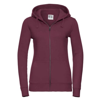 Russell - "Authentic" Kapuzenpullover Durchgehender Reißverschluss für Damen (Burgunderrot)
