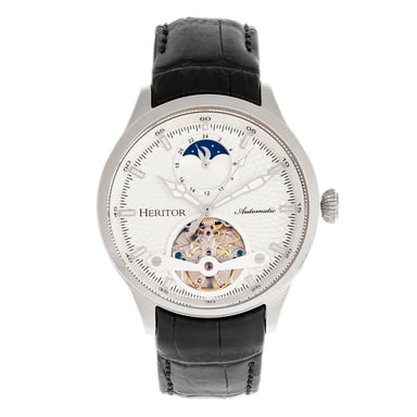 Heritor Automatikuhr Gregory Semi-Skelett mit Lederarmband
