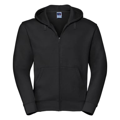 Russell Mens Authentic Full Zip Hooded Sweatshirt / Hoodie (Schwarz)