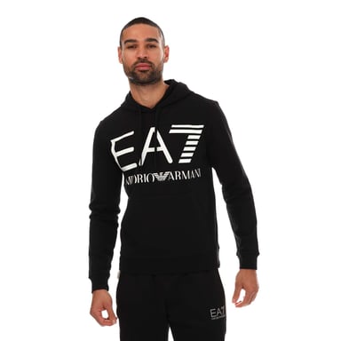 Sweat capuche Grand Logo Emporio Armani EA7 Pour Homme en Noir