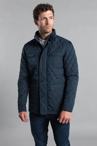 Navy Diamond Quilted Jacket