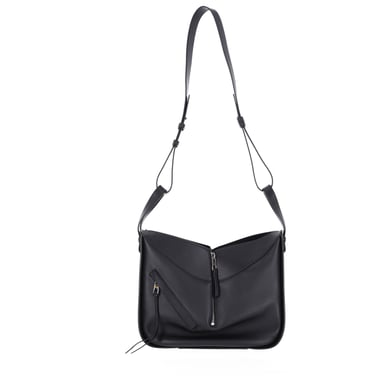 Loewe Kleine Hängematten-Tasche aus schwarzem Kalbsleder