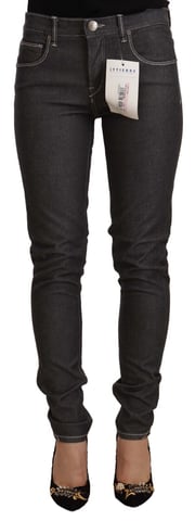 Acht Damen Schwarze Niedrigschnitt Skinny Denim Slim Fit Jeans