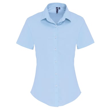 Premier - Bluse für Damen kurzärmlig (Hellblau)