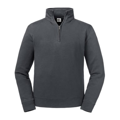 Russell Herren Authentic Zip Neck Sweatshirt (Convoy Grau)