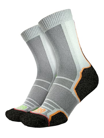 1000 Mile - 2er-Pack Herren Trek Repreve Einlagige Wandersocken - Schwarz / Neon