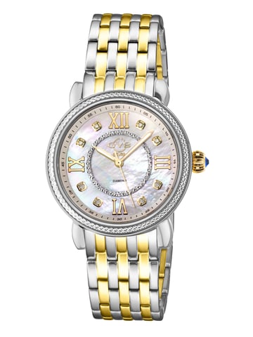 GV2 Womens Marsala 9864B Schweizer Quarz-Diamant-Edelstahl-Uhr