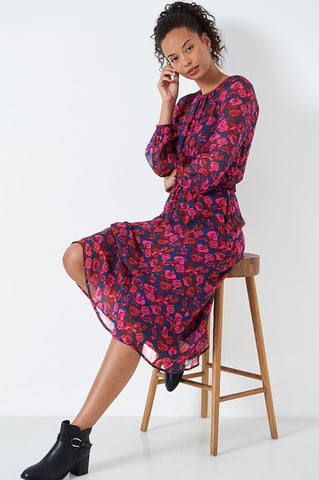 Floral 'Lorie' Midi Winter Dress