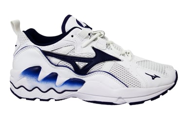 Mizuno Sport Style Wave Rider 1 White/Blue Trainer - Herren