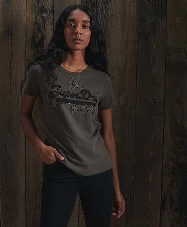 SUPERDRY T-shirt à sequins Vintage Logo