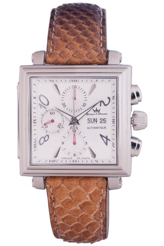 Yonger Braunes Lederband mit weißem Zifferblatt Uhr