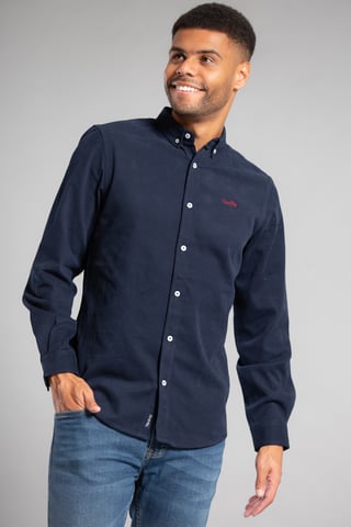 Navy Cotton Oxford Long Sleeve Shirt