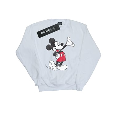 Disney Herren Sweatshirt Mickey Mouse Traditionelle Welle (Weiß)