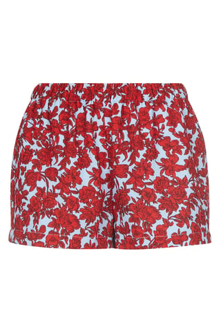 Fools Floral Womens Shorts in Red and Blue