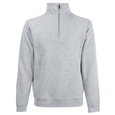 Fruit Of The Loom Herren Premium 70/30 Zip Neck Sweatshirt (Heather Grey)