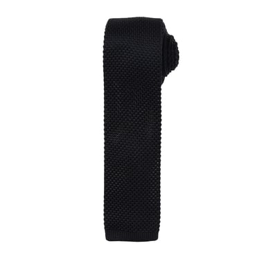Premier Mens Slim Textured Knit Effect Krawatte (Schwarz)