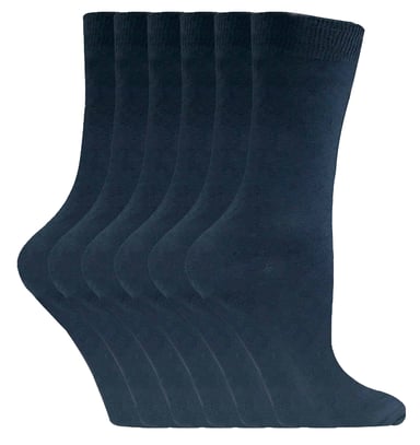 Sock Snob - 6 Paar Damen einfarbige Baumwollsocken