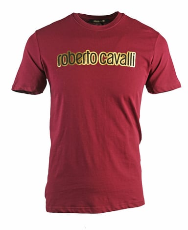 Roberto Cavalli Markenlogo T-Shirt in Burgund