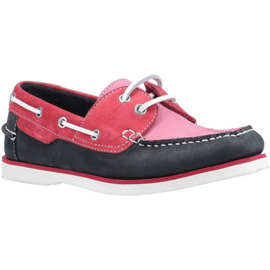 Hush Puppies Womens Hattie Leather Lace Up Boat Shoes