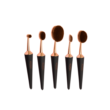 Iconic London Evo Sculpt 5 Brush Set - Black & Rose