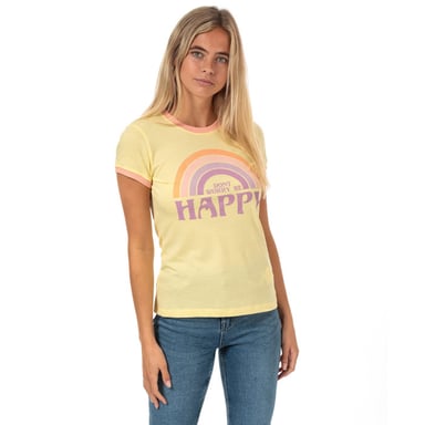 T-Shirt Be Happy Brave Soul Pour Femme en Jaune