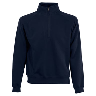 Fruit Of The Loom Herren Zip Neck Sweatshirt (Deep Navy)