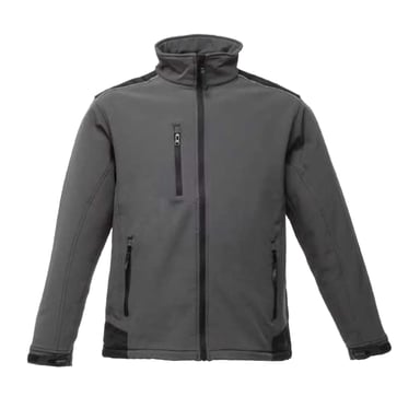 Regatta Herren Sandstorm Workwear Softshell Jacke (Seal Grey/Schwarz)