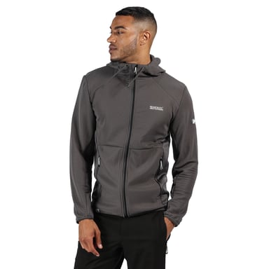 Regatta Herren Terota Kapuzen Stretch Midlayer Jacke (Dunkelgrau/Dunkelgrau)