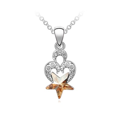 Swarovski - Pendentif Coeur et Etoile orné de Cristal de Swarovski