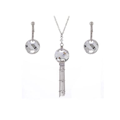 Swarovski - Silver Swarovski Crystal Elements Necklace and Earrings Set