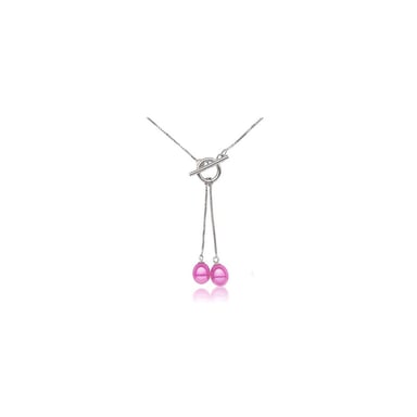 Collier Double Perles de Culture Rose et Argent 925