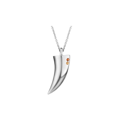 Swarovski - Pendentif Dent de Requin orné de cristal de Swarovski Orange et Plaqué Rhodium