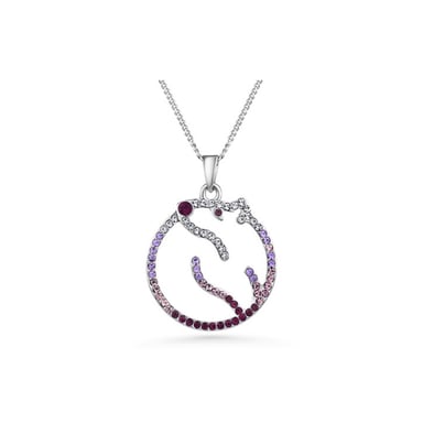Swarovski - Pendentif Ours Polaire orné de cristal de Swarovski Violet et Plaqué Rhodium