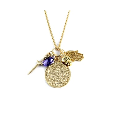 Ettika - Collier Sautoir Charm's Royal Cristal et Or jaune