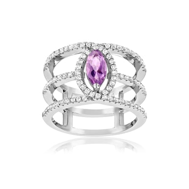 Swarovski - Bague en Argent 925 orné de 85 Cristaux Swarovski Cubic Zirconia