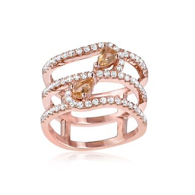 Swarovski - 66 White and Champagne Swarovski Crystal Zirconia and 925 Silver and Rose Gold Plated